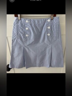Talbots Pleated Nautical Side- Zip Skirt. Size 8P.